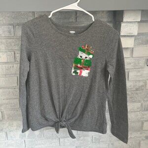 Girls Long Sleeve Shirt, Size 14-16, Gray